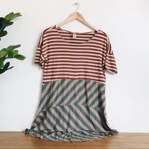 Downeast high low striped blouse